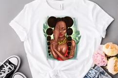 Afro girl clipart, Curly Fashion girl clipart Product Image 3