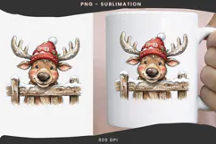 Christmas peeking character png design for T-shirts Product Image 3