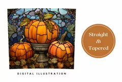 Pumpkins Tumbler Wrap, Stained Glass Pumpkins Sublimation Product Image 3
