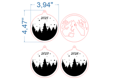 Christmas Ornament SVG laser cut file for Glowforge Product Image 4