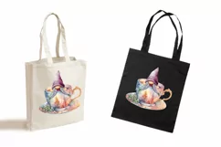 Watercolor Christmas gnome in tea mug, Gnome PNG Product Image 3