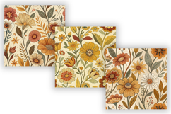 Retro 70s Wildflowers Seamless Pattern, Groovy Vintage Product Image 3