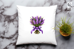 Lavender Flower With Ribbons Clipart Sublimation PNG Product Image 3