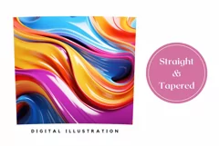 Wave Liquid Tumbler Wrap Design, Colorful Tumbler Design PNG Product Image 3