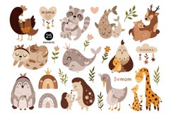 Mother and baby collection, Cute animals clipart &amp; patterns Product Image 3