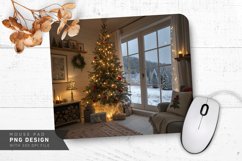 Cozy Christmas Living Room Mouse Pad PNG Design Product Image 1