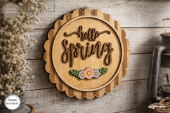 Hello Spring Wall Sign Laser Cut | Wall Decor | SVG Product Image 2