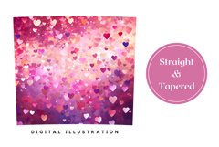 Love Hearts Tumbler Wrap, Glitter Tumbler Sublimation Design Product Image 3