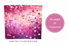 Love Hearts Tumbler Wrap, Glitter Tumbler Sublimation Design Product Image 3