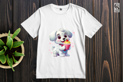 Cute Puppy With Gifts Clipart Sublimation PNG Product Image 3