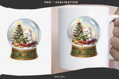 Christmas bookish cat png design for T-shirts Product Image 3
