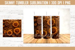 Tooled Leather Sunflower 20 OZ Tumbler Sublimation Design Product Image 3