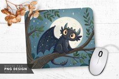 Curious Night Dragon on a Branch Mouse Pad PNG Design Product Image 1