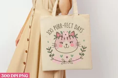 100 Purr-fect Days PNG, 100 Days Of School Sublimation PNG Product Image 3