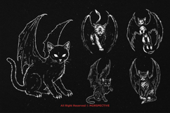 10 Bundle Dark Art Cat Wing Kitten Claws Fur Meow Demon Product Image 5