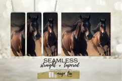 HORSES sublimation tumbler wrap design png 20 oz Product Image 1