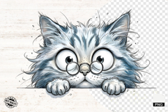 Whimsical Peeking Cat Png - Cats Clipart Product Image 1