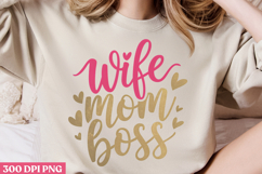 Wife mom boss PNG, Retro Mother Sublimation PNG Product Image 3