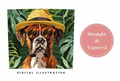 Tropical Tumbler Wrap Design, Boxer Dog Tumbler Template Product Image 3