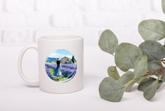 Watercolor Lavanda Illustration, Cartoon Flowers Print Product Image 3