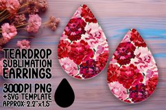 Flower Print Teardrop Ear Charms Product Image 1