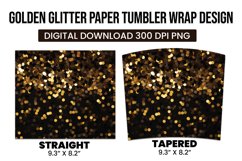Golden Glitter paper tumbler wrap design Product Image 3