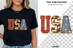 USA Patchwork PNG | Western Patriotic Letters PNG | Cowboy Product Image 3