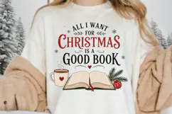 All I Want For Christmas Is A Good Book PNG Sublimation Product Image 1