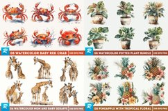 Biggest Watercolor Sublimation Bundle |200 Clipart Bundle Product Image 4