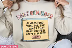 Daily Reminder PNG, Daily Reminder Sublimation PNG Product Image 3