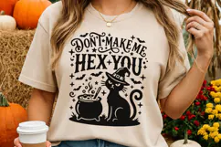 Don't Make Me Hex You Svg, Halloween Witch Svg, Cat Svg. Product Image 4