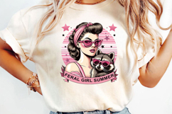 Feral Girl Summer Sublimation, Raccoon Png Product Image 3