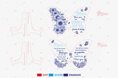 Sunflower and Peony Mom Butterfly Sign SVG Product Image 2