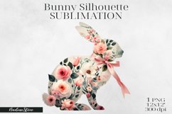 Floral Easter Silhouettes, Spring Clipart PNG BUNDLE. Product Image 6