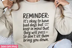 Daily Reminder PNG, Daily Reminder Sublimation PNG Product Image 1