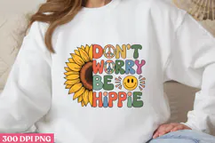 Don t worry, bee a hippie PNG, Sunflower Sublimation PNG Product Image 1