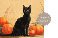 Vintage Halloween Tumbler Wrap, Black Cat Tumbler Product Image 3