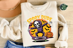Spooky Skater Skeleton Cowboy Sublimation PNG Design Product Image 3