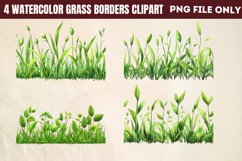 Watercolor Grass Borders Clipart PNG Product Image 1