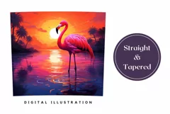Flamingo Tumbler Wrap Design, Tropical Sublimation Product Image 3