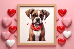 Cute Valentine Dog Clipart, Valentines Day Dog Clipart Product Image 1