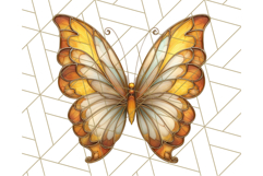 Stained Glass Butterfly PNG Colorful Clipart for Sublimation Product Image 3