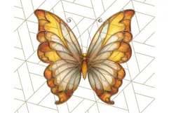 Stained Glass Butterfly PNG Colorful Clipart for Sublimation Product Image 3