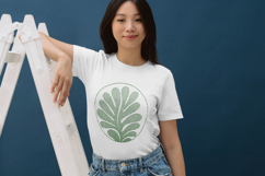 Minimal Green Leaf Line Art Embroidery Design Product Image 3