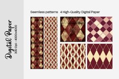 Burgundy Digital Papers | Floral Digital paper Product Image 2