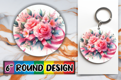 Timeless Sublimation Circle PNG, Flowers Product Image 1