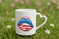 Party in the USA Lips 4th of July PNG Sublimation Design Product Image 3