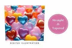 Colorful Glass Hearts Tumbler Wrap, Valentine's Day Tumbler Product Image 3