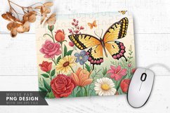 Butterfly Blossom Jigsaw Mouse Pad PNG Design Product Image 1