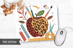 Creative Apple Illustration with Animal Prints Mouse Pad PNG Product Image 1